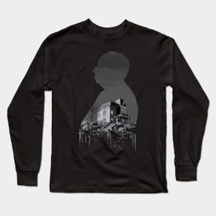 Alfred Hitchcock's Psycho Silhouette Illustration Long Sleeve T-Shirt